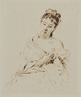 PORTRAIT OF A SEATED YOUNG WOMAN